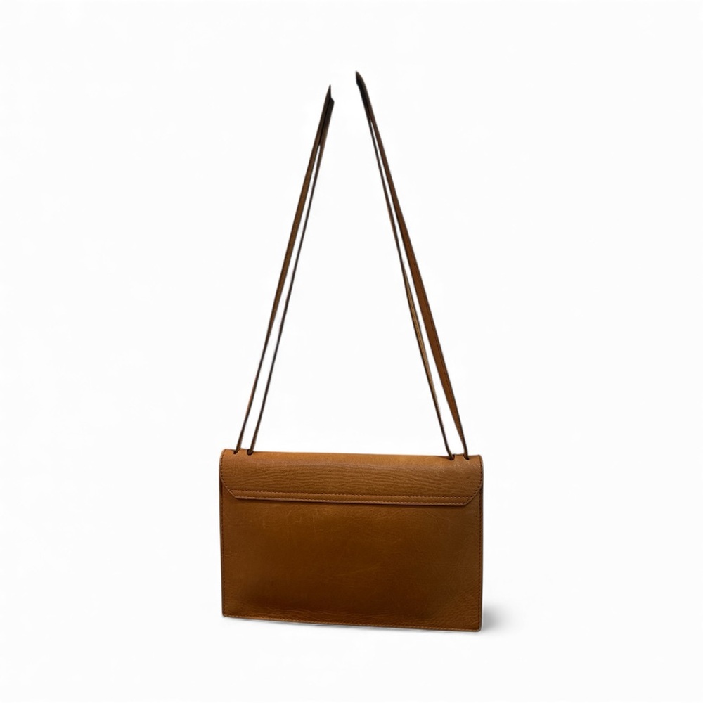 Madewell Tan Genuine Leather Crossbody Shoulder Bag Minimalist Flap - Picture 11 of 16